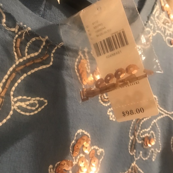 Anthropologie Embroidered & Sequin Sweatshirt - Picture 4 of 4